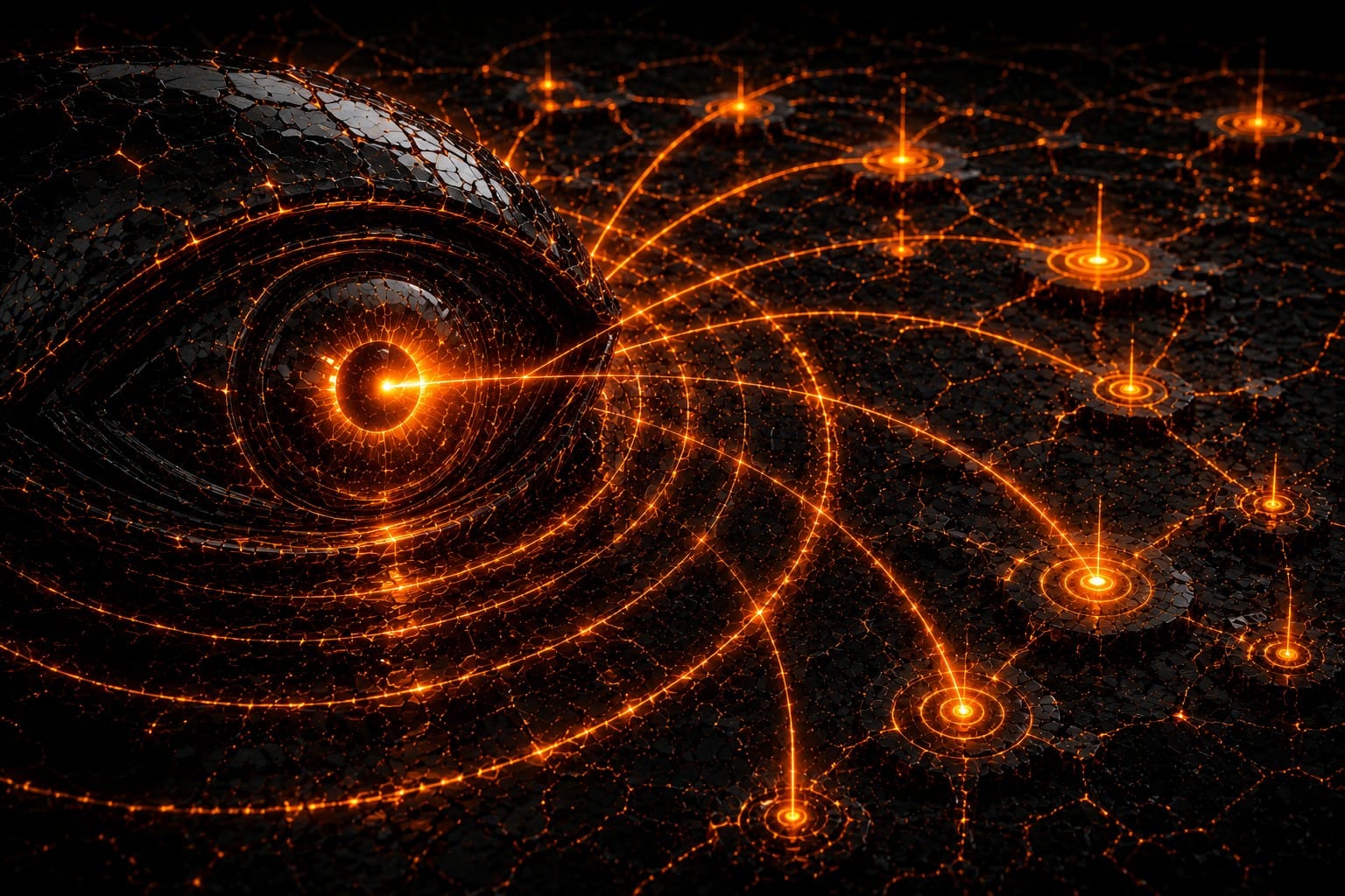 Abstract network illustration representing AI search visibility and GEO
