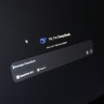 AI interface on a laptop screen
