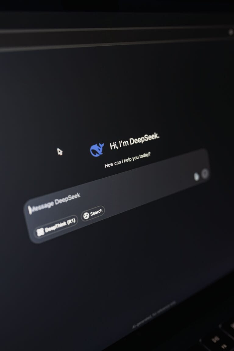 AI interface on a laptop screen
