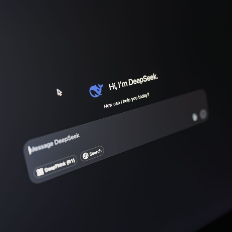 AI interface on a laptop screen