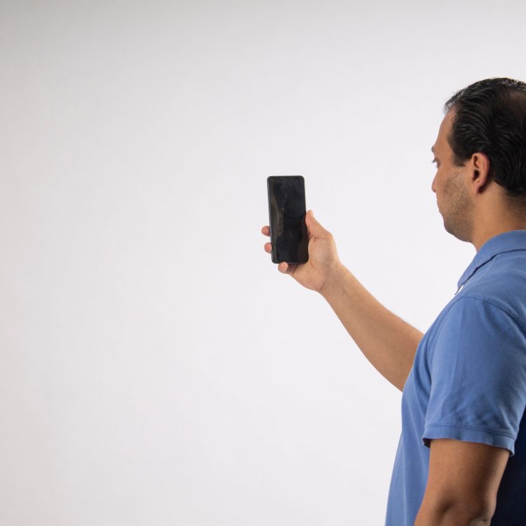 Person holding a smartphone